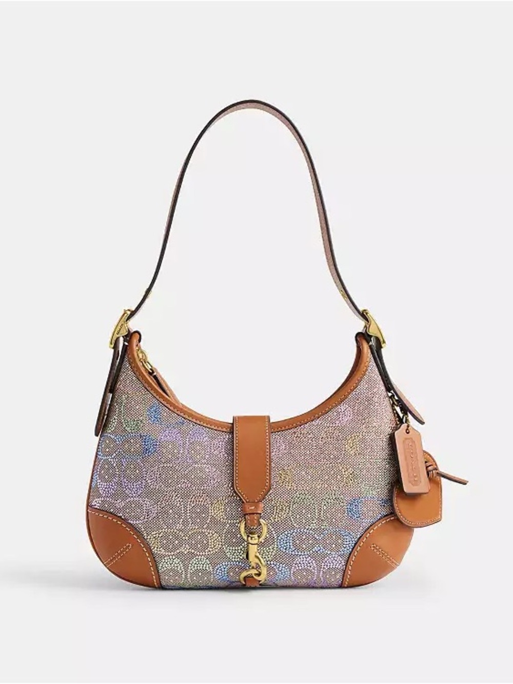 🌈✨NWT✨ COACH Hamptons Hobo Bag in Crystal Signature Jacquard